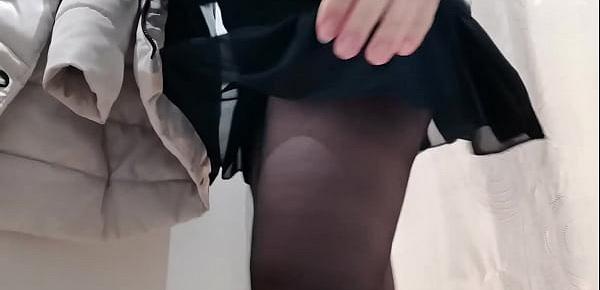  Your beautiful Italian mom at Christmas shows you her ass in pantyhose in a clothing store